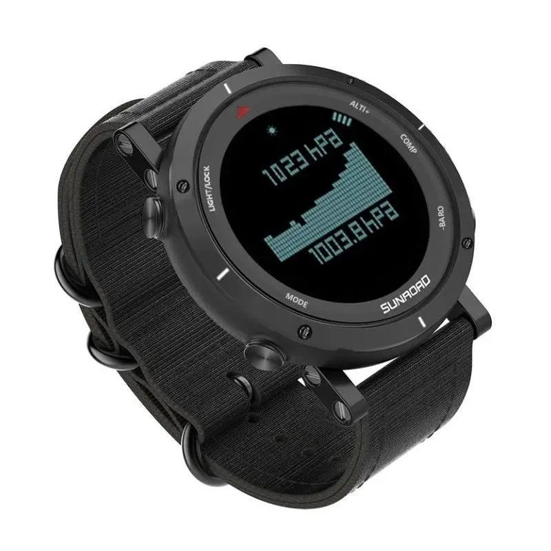 SUNROAD FR853B Series Outdoor Mountain Climbing Off-Road Fishing Calorie Watch COMPASS World TIME SUNRISE BAROMETER ALTITUDE
