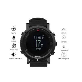 SUNROAD FR853B Series Outdoor Mountain Climbing Off-Road Fishing Calorie Watch COMPASS World TIME SUNRISE BAROMETER ALTITUDE