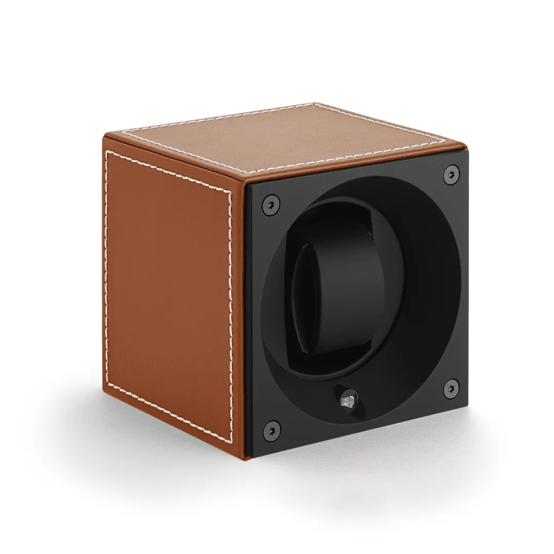 SWISS KUBIK Masterbox Carbon Leather / Red Stitches Watch Winder