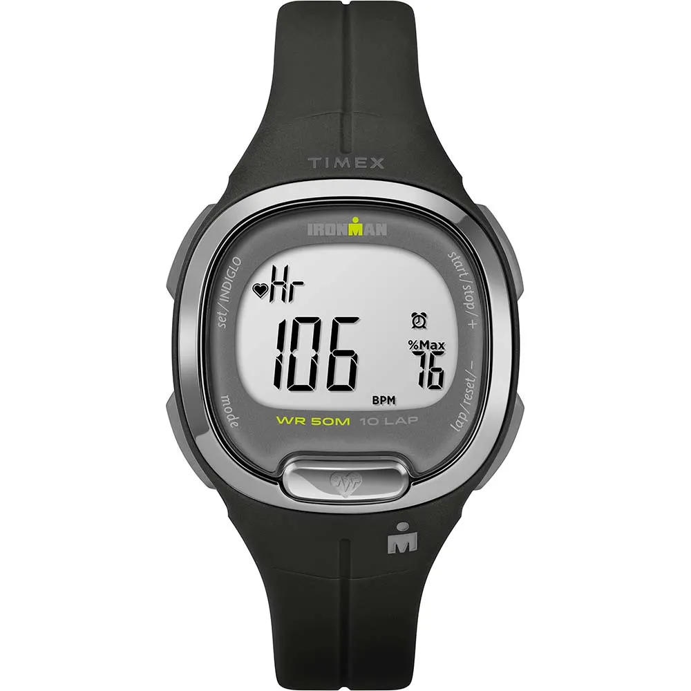 Timex IRONMAN Transit  33mm Resin Strap Activity  Heart Rate Watch - Black/Silver Tone [TW5M40500]