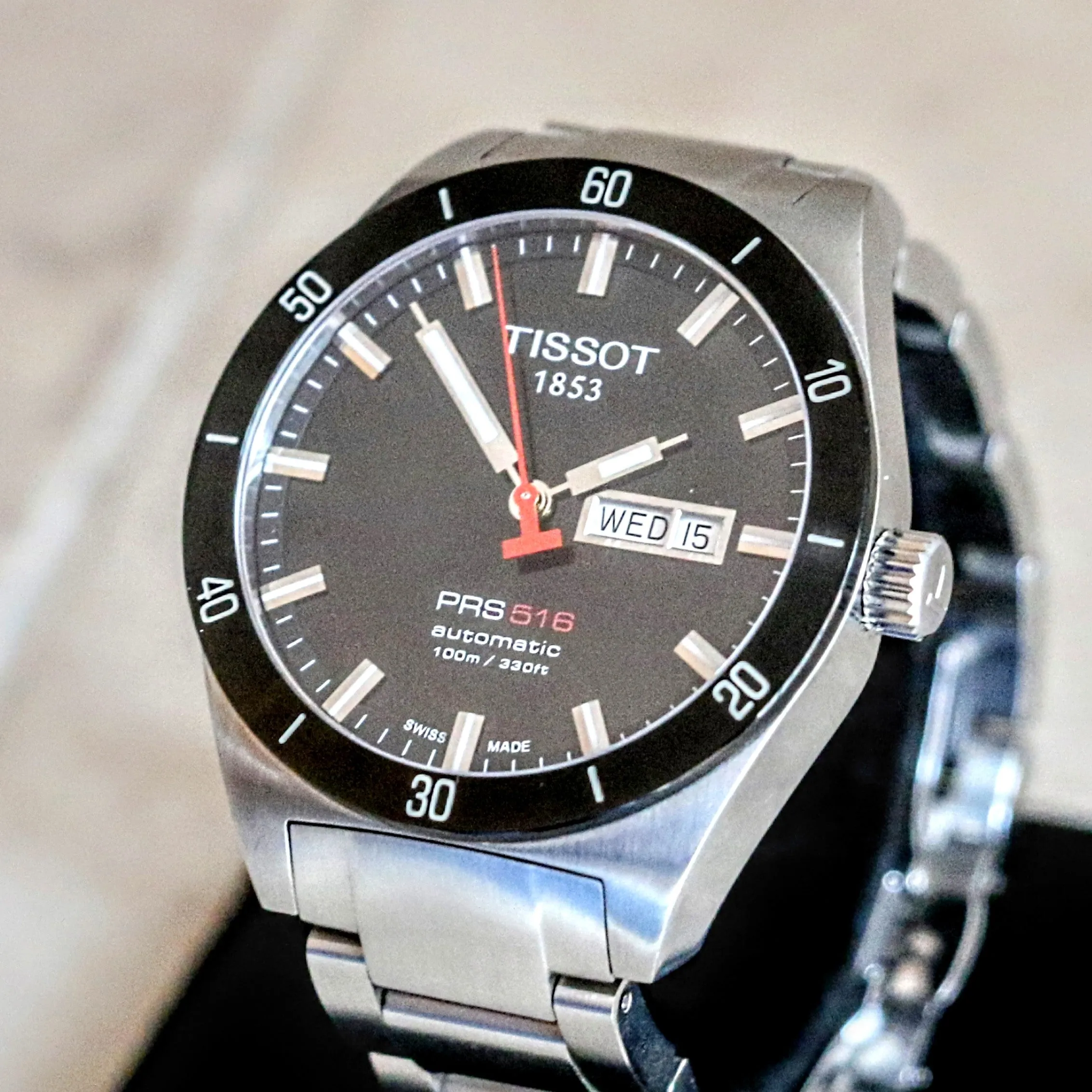 TISSOT PRS516 Automatic Watch Ref. T044430A 25 Jewels Swiss Made SS Wristwatch