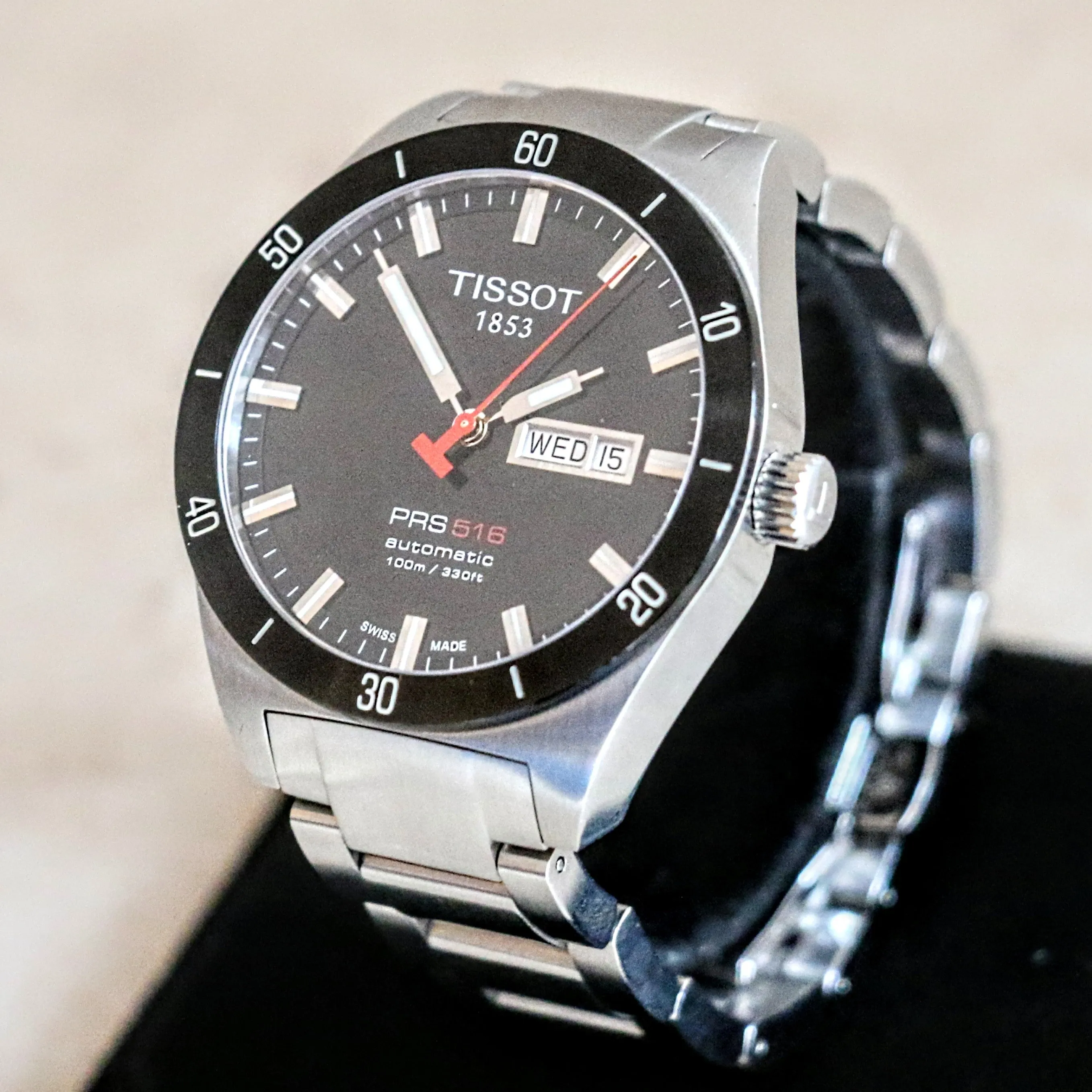 TISSOT PRS516 Automatic Watch Ref. T044430A 25 Jewels Swiss Made SS Wristwatch