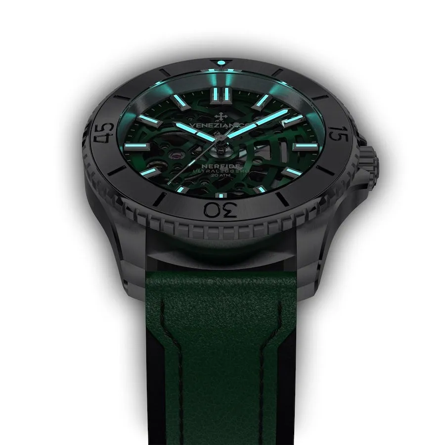 Venezianico Automatic Watch Nereide UltraLeggero Skeleton Green 3921501