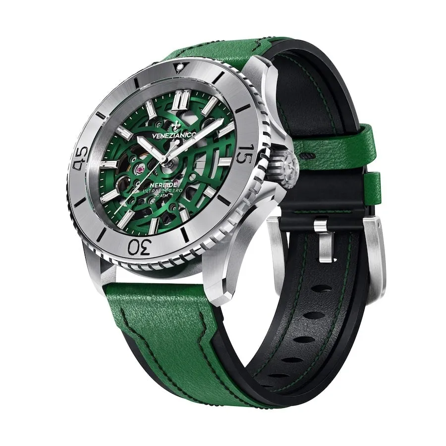 Venezianico Automatic Watch Nereide UltraLeggero Skeleton Green 3921501