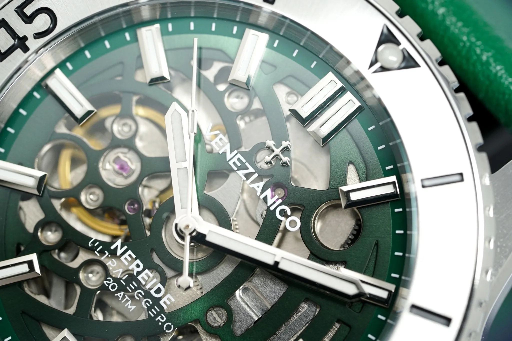Venezianico Automatic Watch Nereide UltraLeggero Skeleton Green 3921501