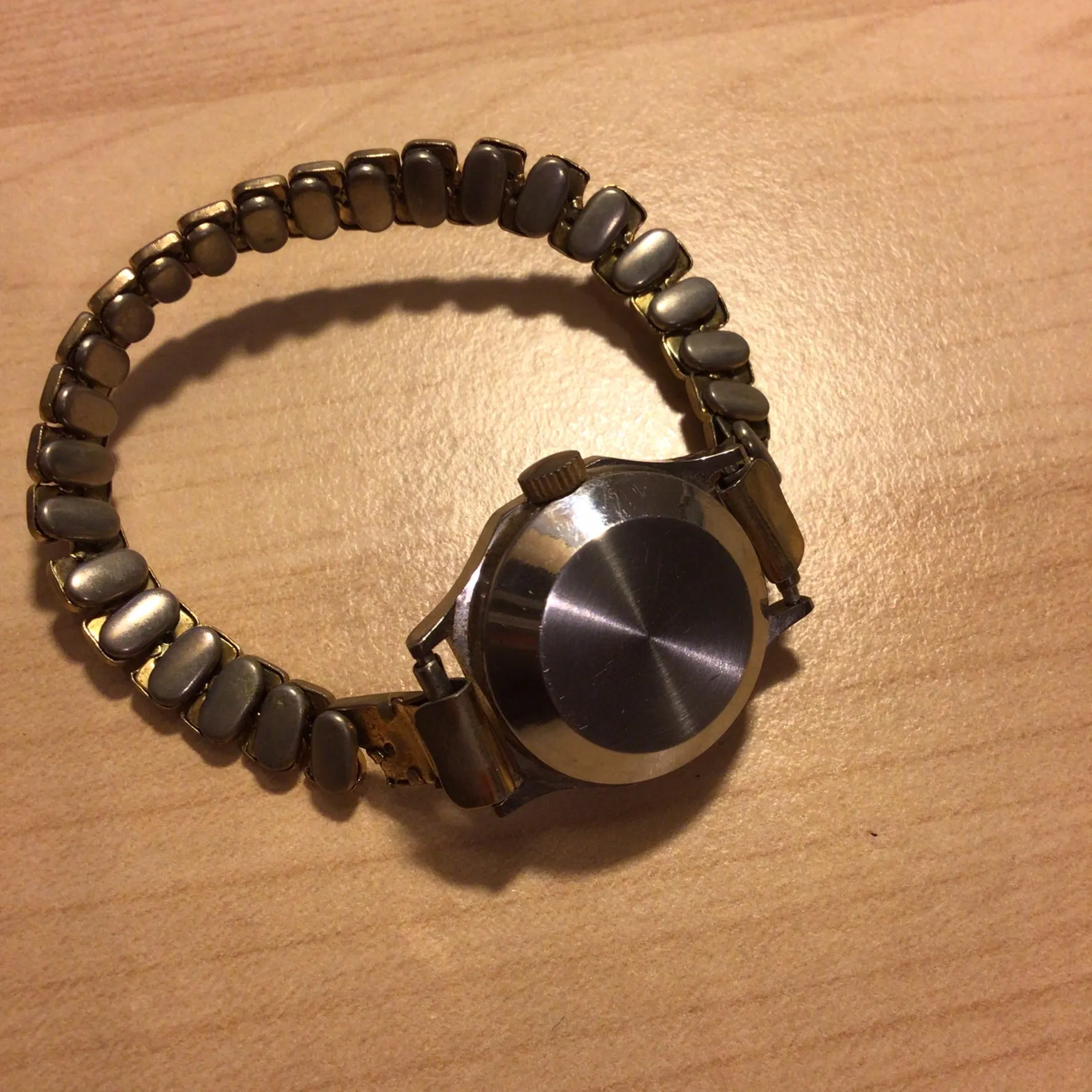 Vintage Santima Gold & Silver Toned Antimagnetic Bracelet Watch (untested)