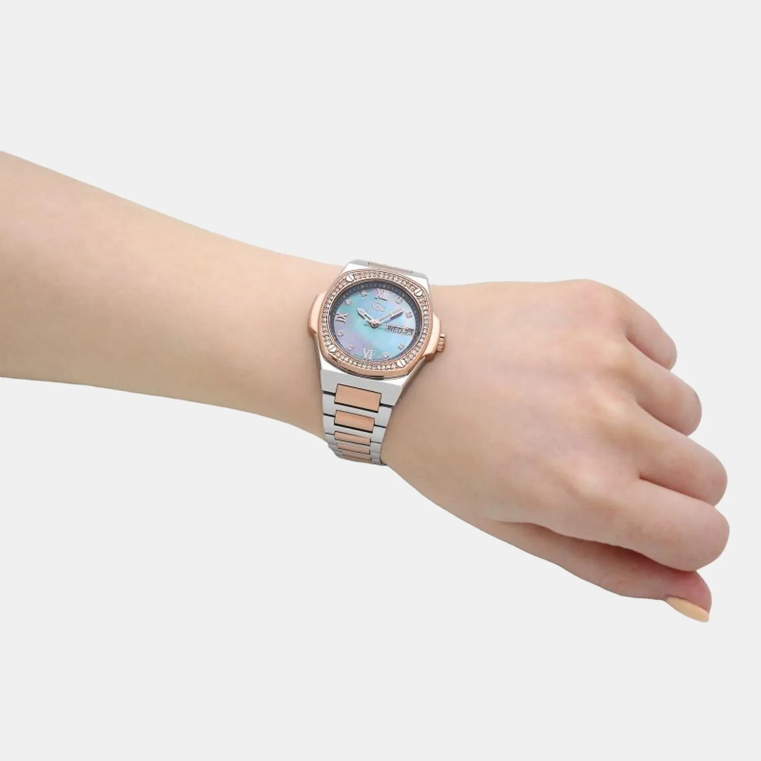 Women's Grey Analog Stainless Steel Watch Y98001L5MF